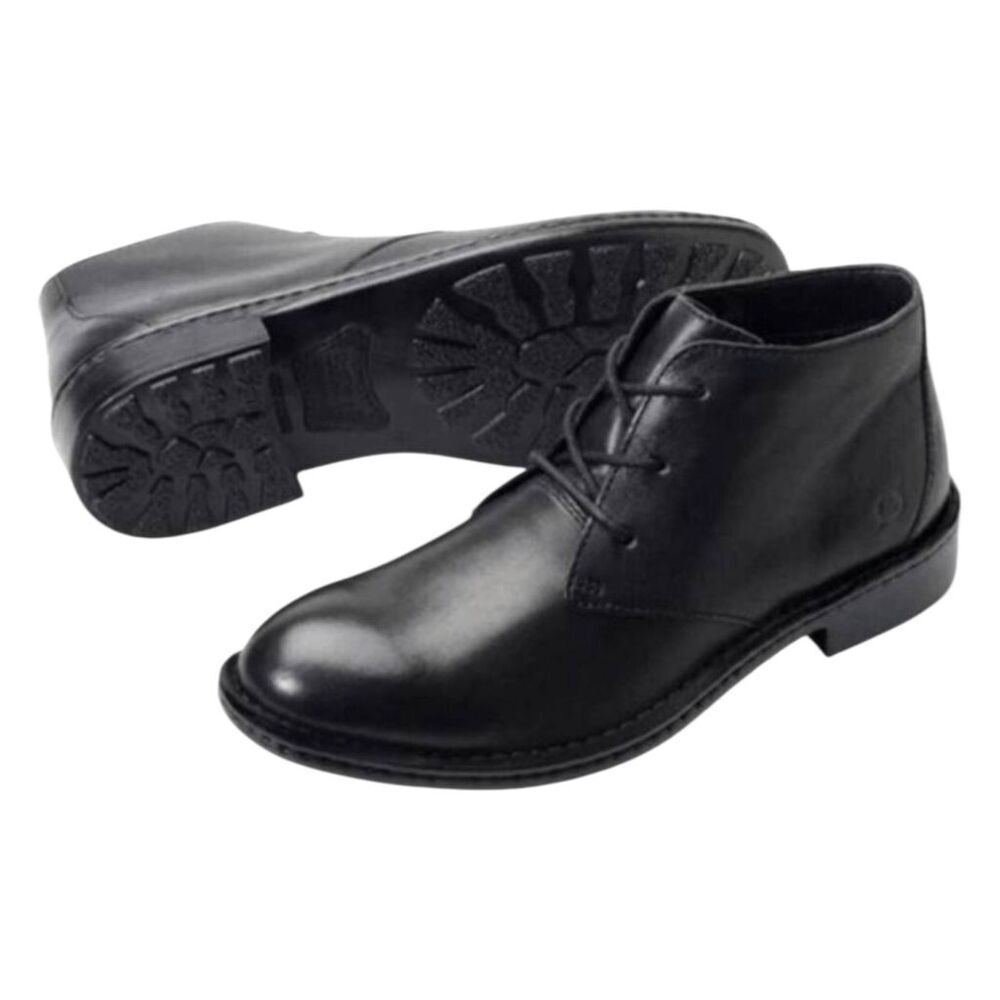 BORN Twain Black Leather Lace-Up Chukka Boot Size 10.5M